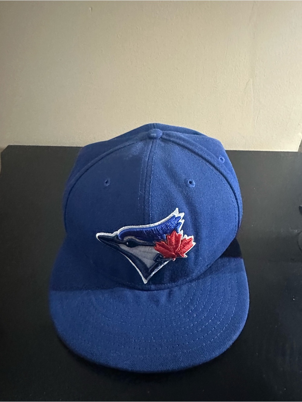 Blue Kids Baseball Cap with Red Leaf Logo